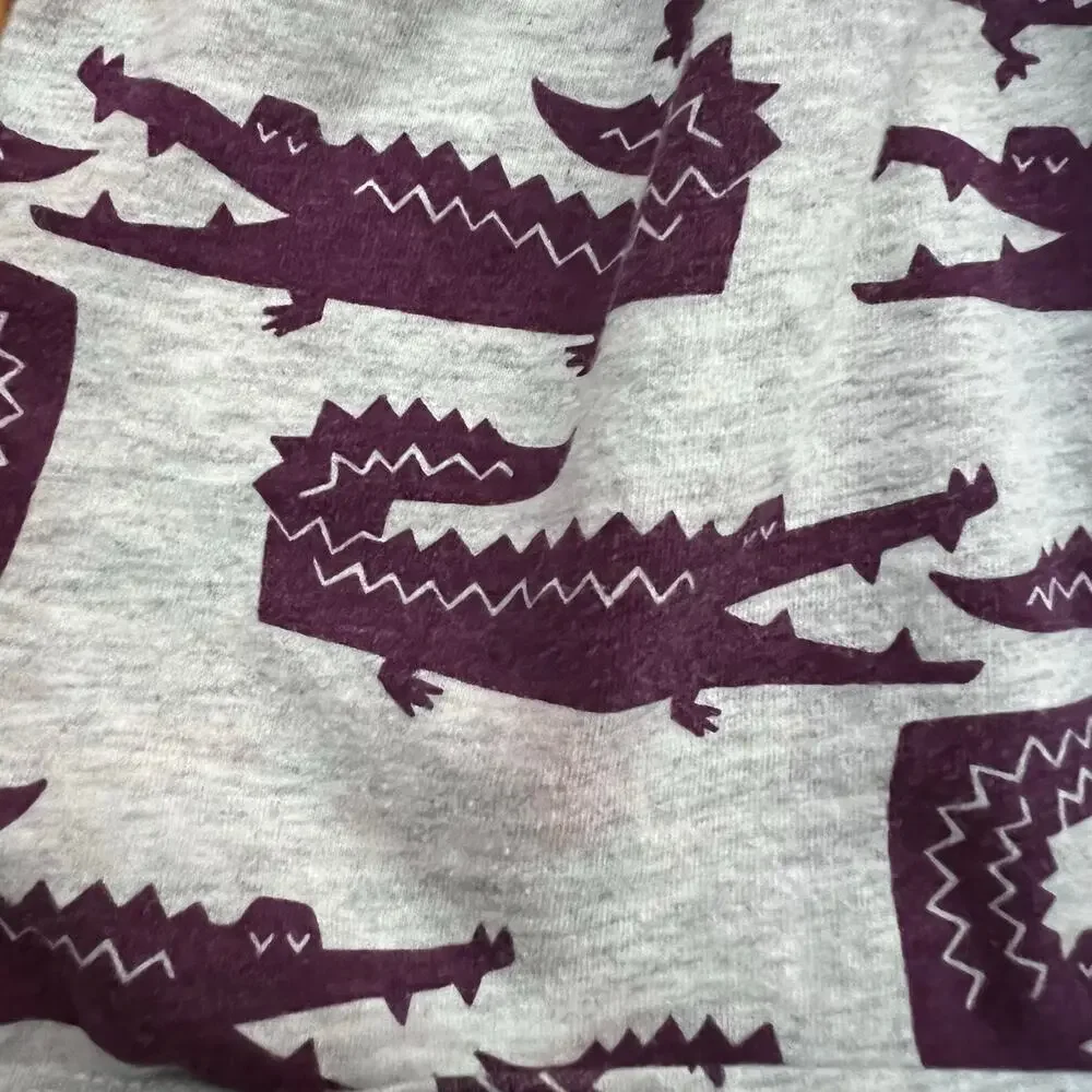 ❤️ 3/$25 Tea Collection Alligator Crocodile Cotton Dress Gray Purple | 12-18M